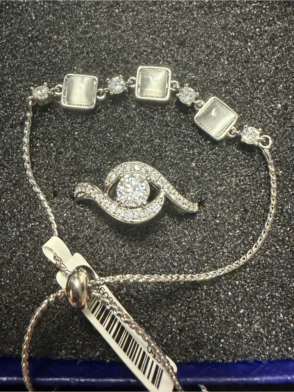 Silver Crystal Eye Pendant Necklace - Silver size 9
